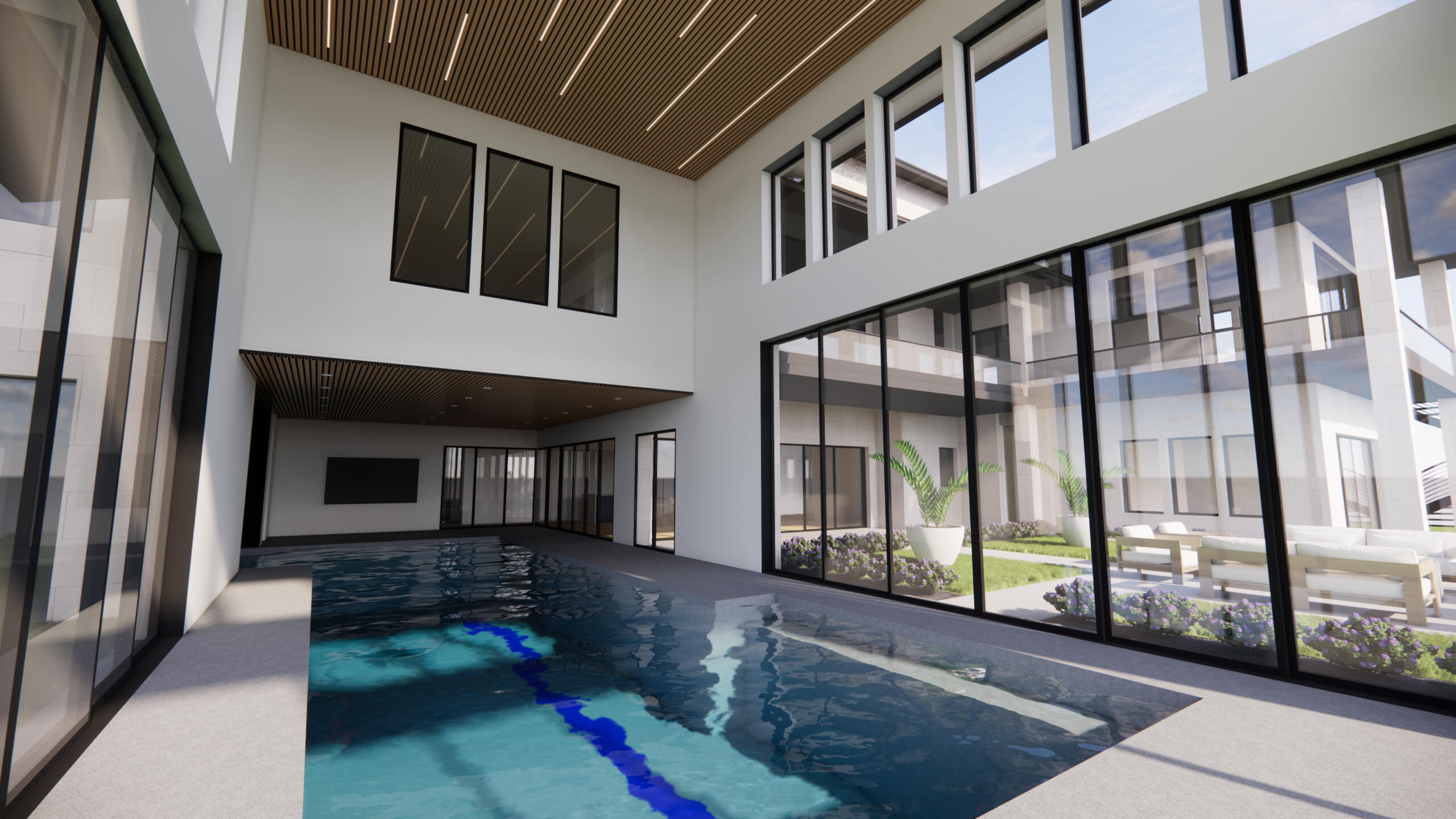 View from the expansive 50ft indoor pool